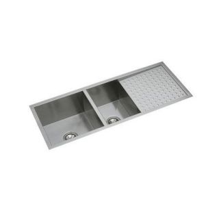 Elkay EFU471810DBDBG 16 Gauge Stainless Steel 47.25" x 18.5" x 10" Double Bowl Undermount Kitchen Sink Kit