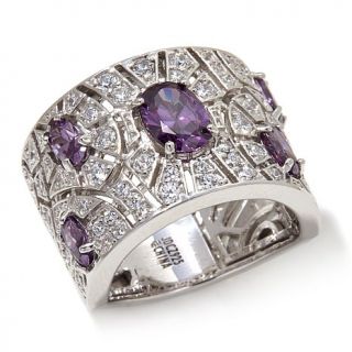 Jean Dousset 2.51ct Absolute™ Clear and Purple Sterling Silver Ring   8068867