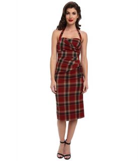 Stop Staring Fallen Halter Side Detail Dress Red Plaid