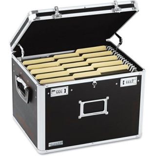 Vaultz Locking File Chest Storage Box, Letter/Legal, Black