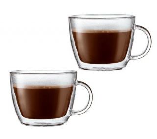 Bodum Bistro Set of 2 Cafe Latte Double Wall Glass Mugs —