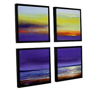 ArtWall Ocean Shimmers 4 Piece Canvas Square Set 36 x 36 Floater Framed (0gro035e3636f)