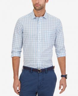 Nautica Mens Wrinkle Resistant Marina Gingham Shirt   Casual Button