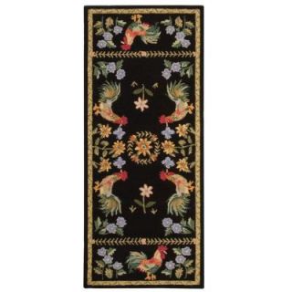 Home Decorators Collection Spring On The Farm Black 2 ft. 6 in. x 8 ft. Rug Runner 3257150210