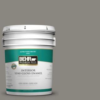 BEHR Premium Plus Home Decorators Collection 5 gal. #HDC NT 23 Wet Cement Zero VOC Semi Gloss Enamel Interior Paint 340005