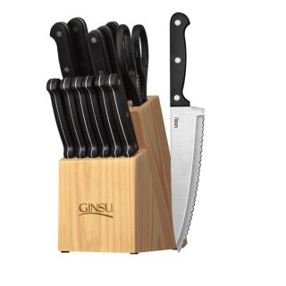 Ginsu Essentials Series 14 piece Black Cutlery Set   16109696