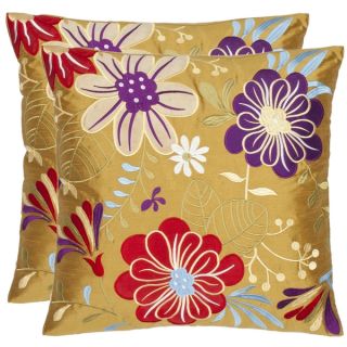 Safavieh Japan Garden 18 inch Gold Decorative Pillows (Set of 2)