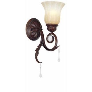 World Imports Berkeley Square 1 Light Weathered Bronze Sconce with Scavo Glass Shade WI75162