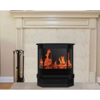 Warm House Cleveland 23 in. Bay Window Style Electric Fireplace in Black CMSF 10310