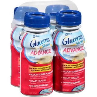 Glucerna Advance Shake, Vanilla, 8 fl oz (Pack of 4)