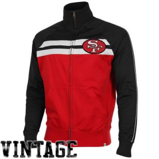 47 Brand San Francisco 49ers Game Day Full Zip Track Jacket   Scarlet/Black
