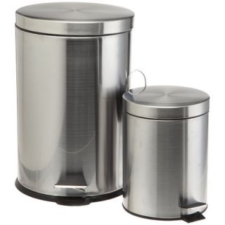 Cook Pro 2 Piece Stainless Steel Trash Can Set