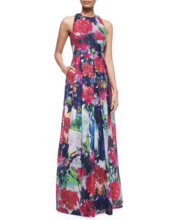 Phoebe Sleeveless Floral Print Ball Gown