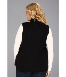 calvin klein plus size faux fur sweater vest acrylic
