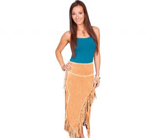 Womens Scully Long Suede Fringe Skirt L659   Old Rust