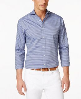 Vince Camuto Navy Dobby Stripe Shirt   Casual Button Down Shirts   Men