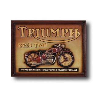 RAM Game Room Game Room Triumph Speed Twin Motorcycle Framed Vintage Advertisement