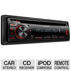 Kenwood KDC 152 In Dash Head Unit Car Stereo   CD Receiver, 100 Watts Total, AM/FM, Front AUX Input, Remote