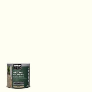 BEHR Premium 8 oz. #SC337 Pinto White Solid Color Weatherproofing All In One Wood Stain and Sealer Sample 501116