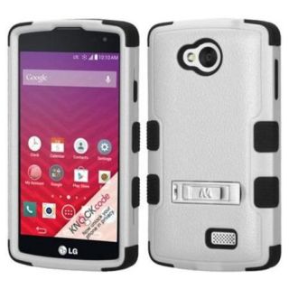 Insten White/Black Dual Layer Hybrid Stand Hard PC/Silicone Case Cover For LG Optimus F60 LG Tribute LS660