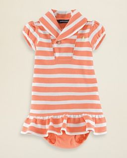 Ralph Lauren Childrenswear Infant Girls' Shawl Collar Striped Dress   Sizes 9 24 Months