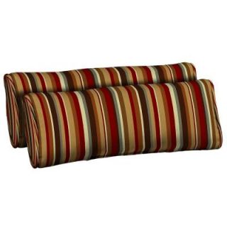 Hampton Bay Rustic Stripe Outdoor Bolster Pillow (2 Pack) AC18803B 9D2