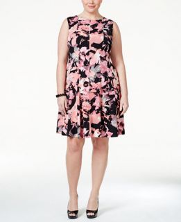 Connected Plus Size Sleeveless Floral Print Fit & Flare Dress