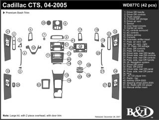 2004, 2005 Cadillac CTS Wood Dash Kits   B&I WD877C DCF   B&I Dash Kits
