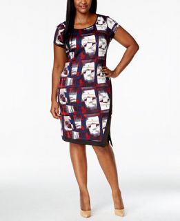 Love Squared Plus Size Short Sleeve Printed A Line Dress   Dresses