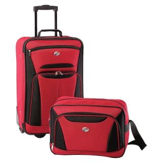 American Tourister Fieldbrook II 2pc Luggage Set   Red/Black