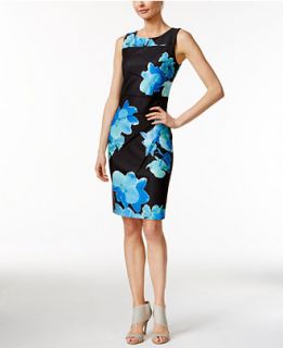 Calvin Klein Sleeveless Seamed Bodice Sheath Dress   Dresses   Women