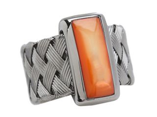 Roberto Coin Woven Ring With Orange Mother Of Pearl