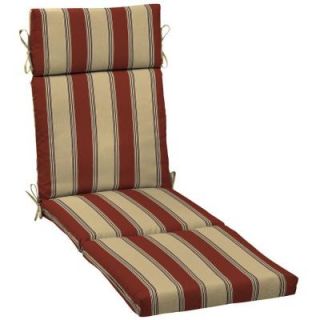 Hampton Bay Chili Stripe Outdoor Chaise Lounge Cushion JC33853B 9D1