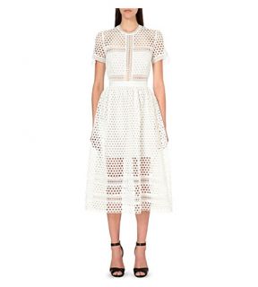 SELF PORTRAIT   Panelled embroidered lace dress