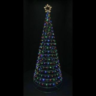 Home Accents Holiday 6 ft. Pre Lit LED Twinkling Tree Sculpture with Warm White and Multi Color Lights 7407034HOG