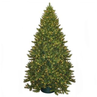 9 ft Pre Lit Fir Artificial Christmas Tree with White Incandescent Lights