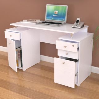 Inval Laura Computer Desk with Accessory Drawers