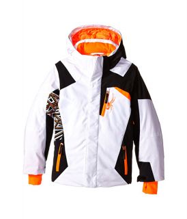 Spyder Kids Challenger Jacket Big Kids White Black Bryte Orange