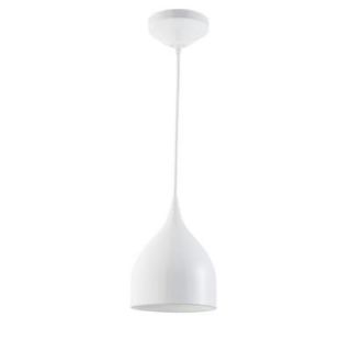 Globe Electric 1 Light Glossy White Hanging Pendant with White Cord 64993