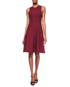 Michael Kors Collection Sleeveless Princess Seam Dress, Claret
