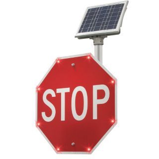 BLINKERSIGNS Stop LED Stop Sign, Red LED Color, Power Requirements: Solar   LED Traffic Signs and Signals   36JT61|2180 00235