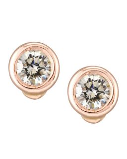 Roberto Coin 18k Rose Gold Diamond Stud Earrings