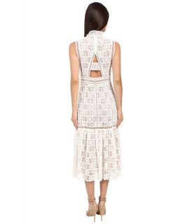 Rebecca Taylor Sleeveless Crochet Lace Dress Off White