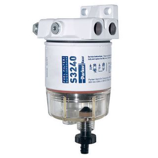 Spin On Series Fuel Filter/Water Separator For Outboards 30 GPH (1/4 18 Port)