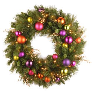 National Tree Company 30In Kaleidoscope Wreath with Warm White LED