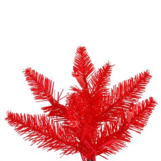 Vickerman 6.5 Red Slim Fir Artificial Christmas Tree with 400 Mini