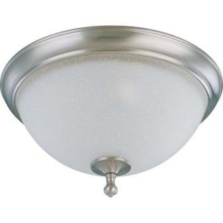 Glomar 3 Light Brushed Nickel Flush Dome with Frosted Linen Glass HD 2793
