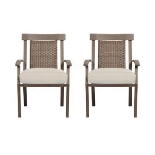 Hampton Bay Bloomfield Woven Patio Dining Chairs with Cushion Insert (2 Pack) (Slipcovers Sold Separately) 14H 039 DC2 NF