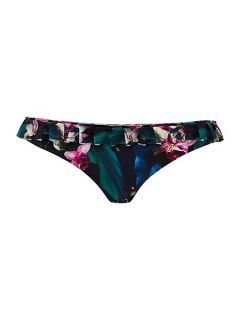 Ted Baker BM fuchsia floral ruffle bikini bottom Navy