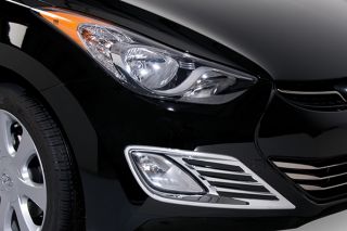 2011 2014 Hyundai Elantra Chrome Light Covers   Putco 401775   Putco Chrome Fog Light Bezels